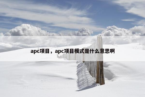apc项目，apc项目模式是什么意思啊