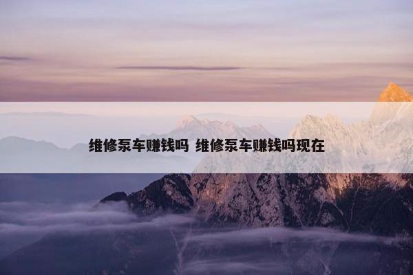 维修泵车赚钱吗 维修泵车赚钱吗现在