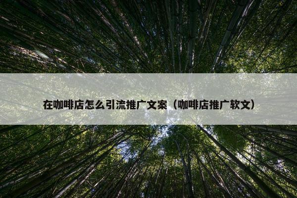 在咖啡店怎么引流推广文案（咖啡店推广软文）