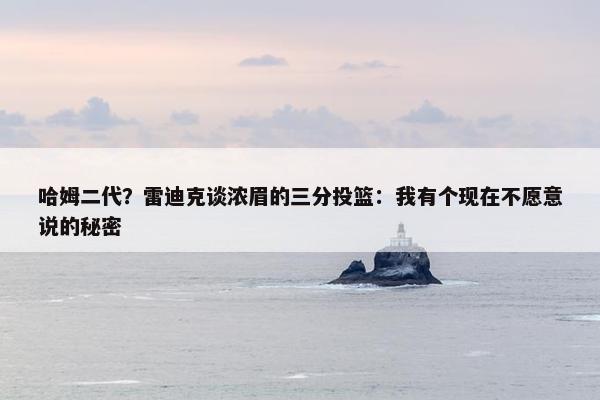 哈姆二代？雷迪克谈浓眉的三分投篮：我有个现在不愿意说的秘密