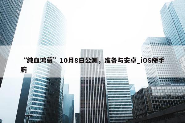 “纯血鸿蒙”10月8日公测，准备与安卓_iOS掰手腕