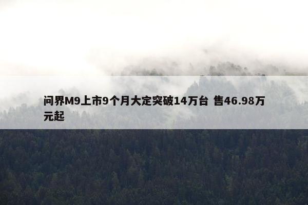 问界M9上市9个月大定突破14万台 售46.98万元起