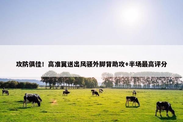 攻防俱佳！高准翼送出风骚外脚背助攻+半场最高评分