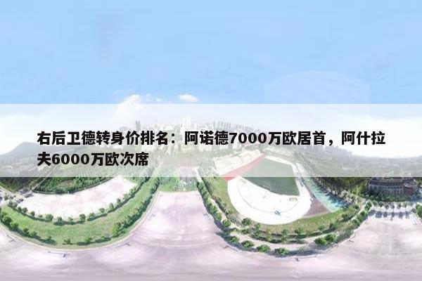 右后卫德转身价排名：阿诺德7000万欧居首，阿什拉夫6000万欧次席