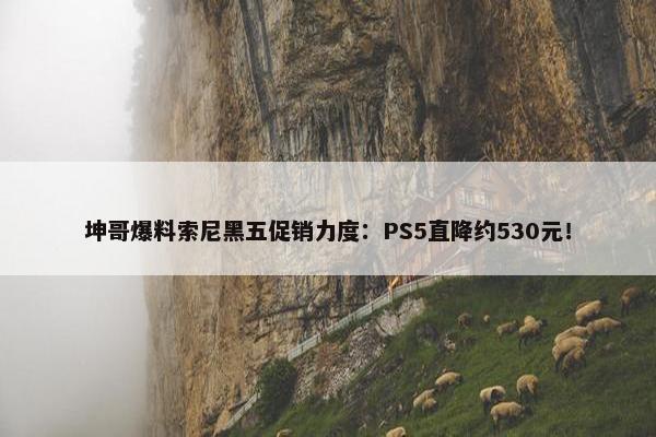 坤哥爆料索尼黑五促销力度：PS5直降约530元！