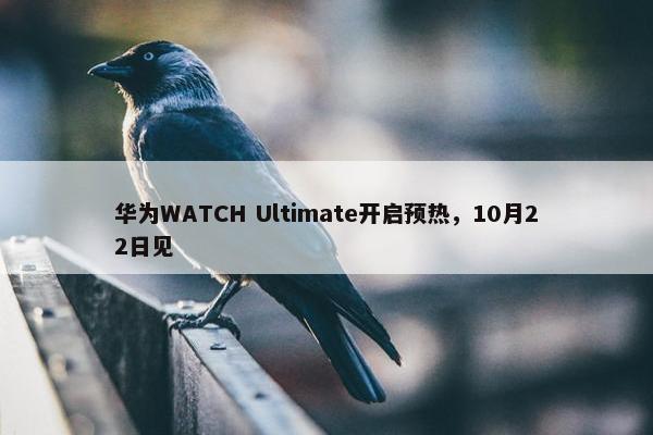 华为WATCH Ultimate开启预热，10月22日见